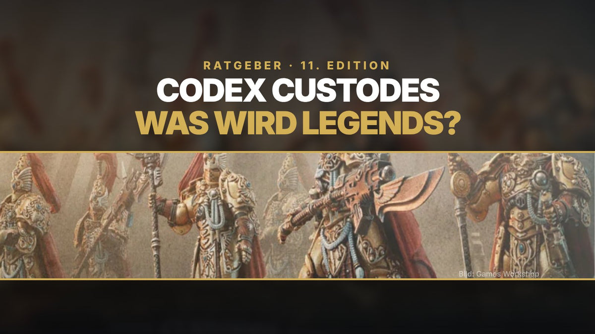 Bemalte Custodian Guard der Adeptus Custodes vor Palastmauern