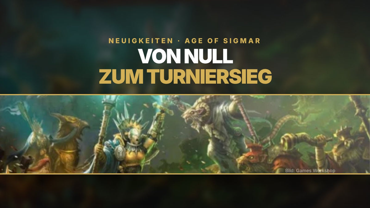 Artwork vom Age of Sigmar Starterset mit Stormcast Eternals gegen Skaven