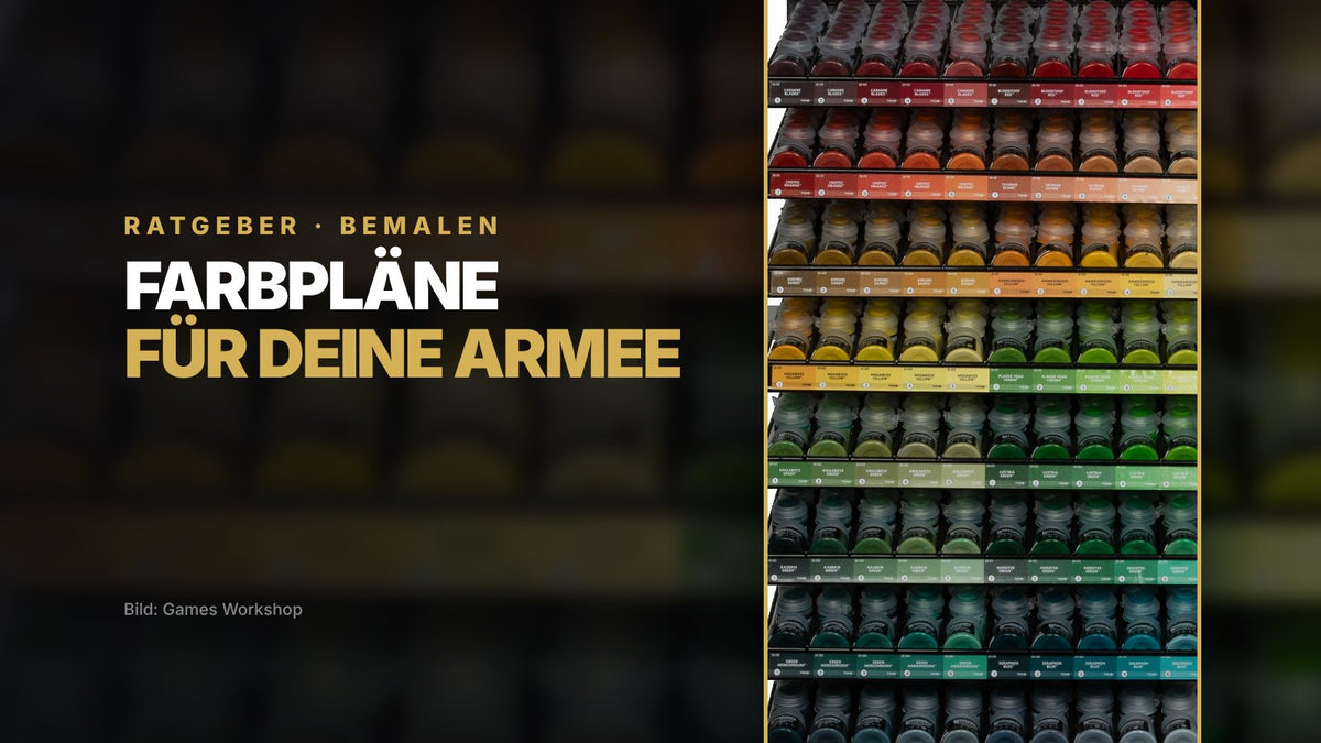 Regal mit Warhammer-Farben in allen Farbtönen