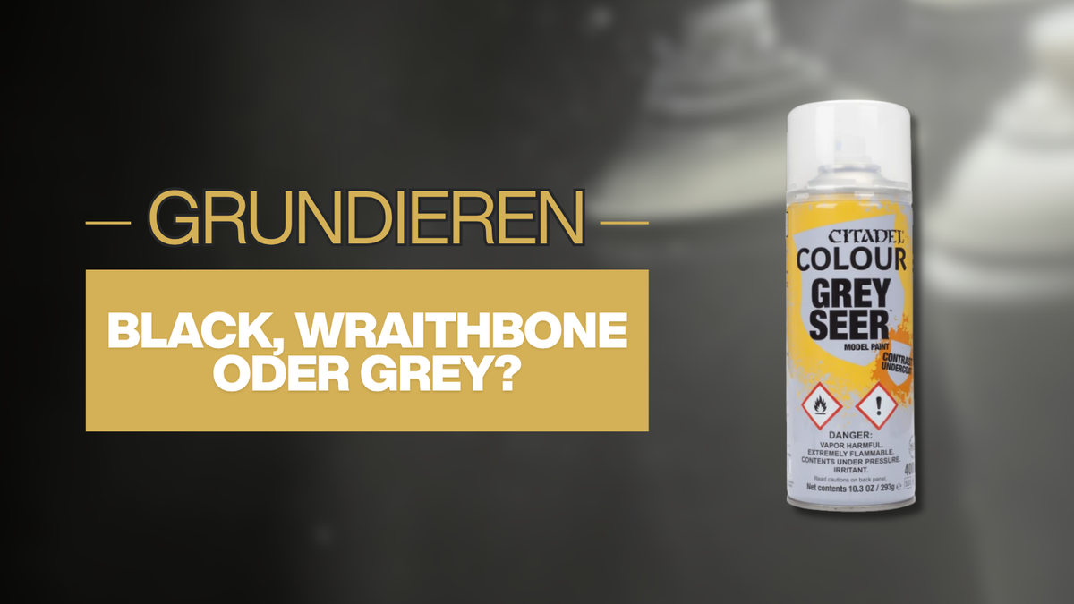 Grundierungssprays in Schwarz, Knochenweiß und Grau für Miniaturen