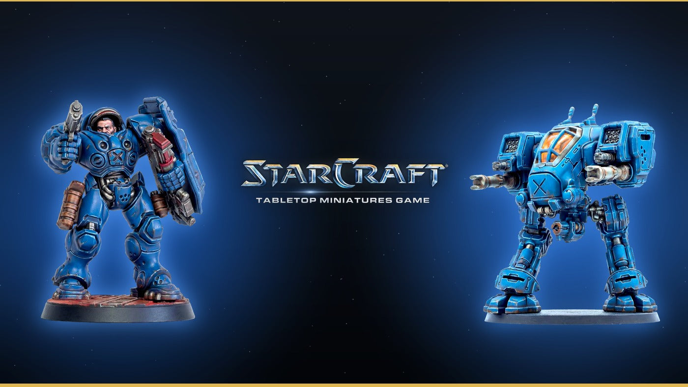 StarCraft Tabletop — Terraner-Miniaturen Marine und Goliath von Archon Studio