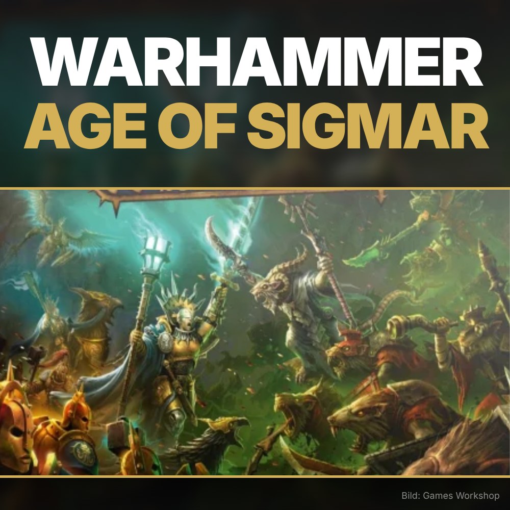 Age of Sigmar Artwork mit Stormcast Eternals gegen Skaven