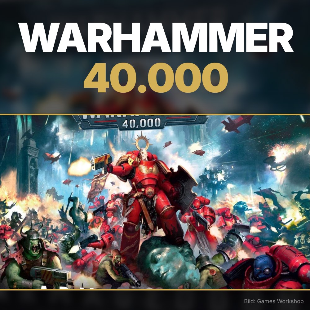 Warhammer 40.000 Box-Artwork mit Blood Angels gegen Orks