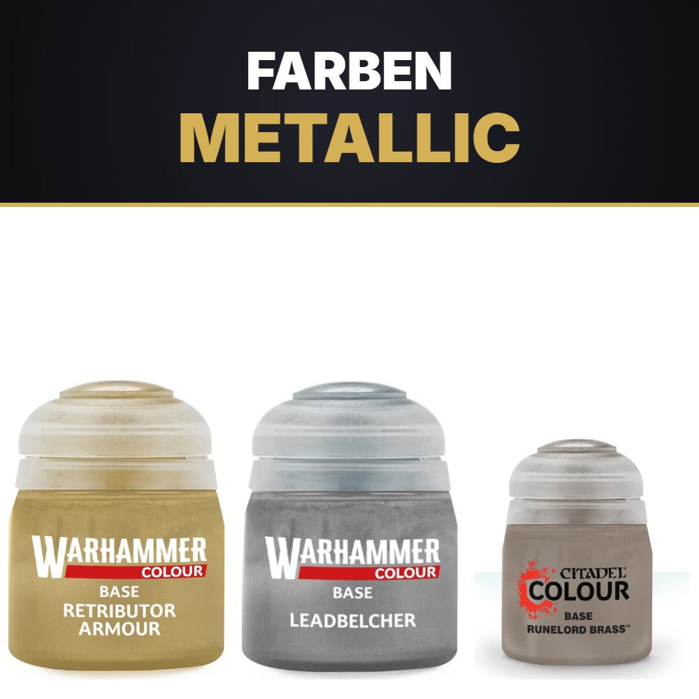 Metallicfarben: Citadel Retributor Armour, Leadbelcher, Runelord Brass