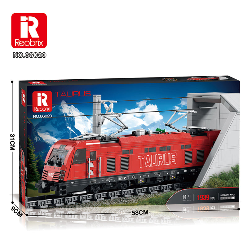Reobrix 66020 Taurus Klemmbaustein-Modell, Elektrolokomotive in der Gesamtansicht