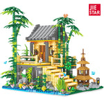JIE STAR 59093 Bambushütte Klemmbaustein-Modell, Herstelleransicht des Gebäudes