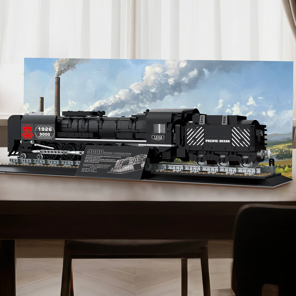 Reobrix 66801 Dampfzug Klemmbaustein-Modell, Gesamtansicht des Zuges