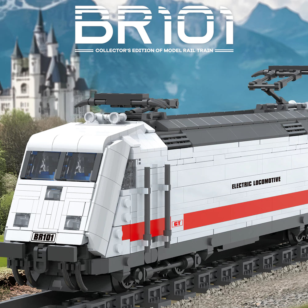 Reobrix 66802 BR101 Klemmbaustein-Modell, Elektrolokomotive in der Gesamtansicht
