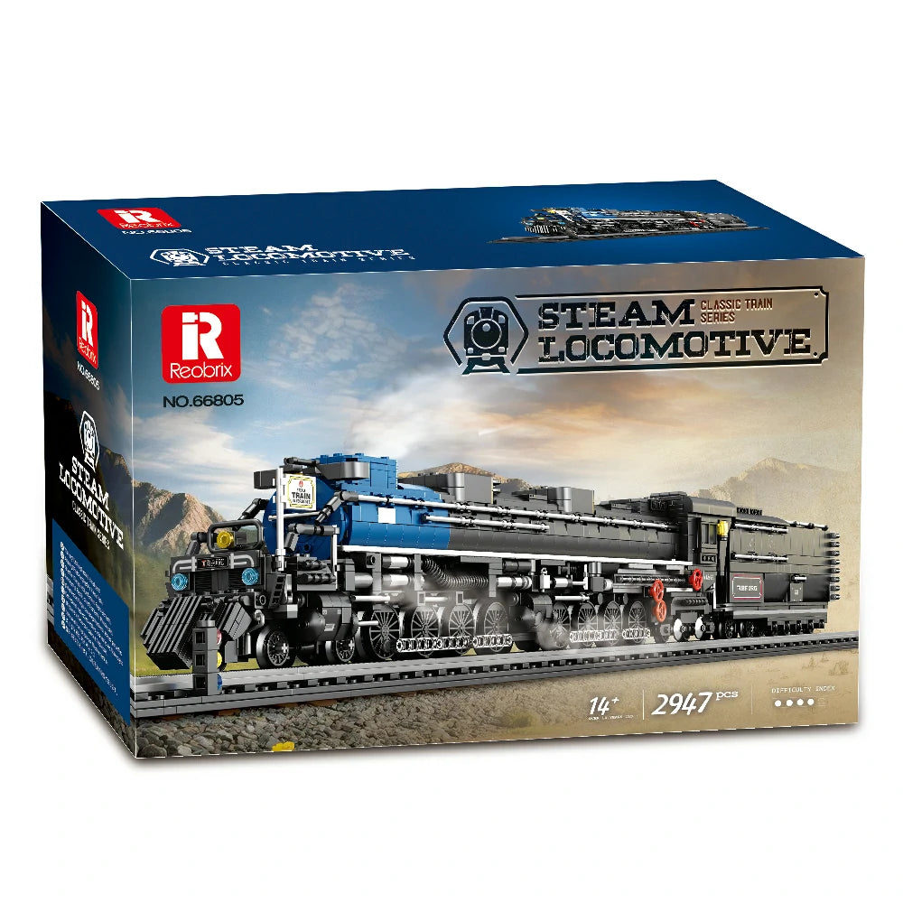 Reobrix 66805 Big Boy Klemmbaustein-Modell, Detailaufnahme des Triebwerks