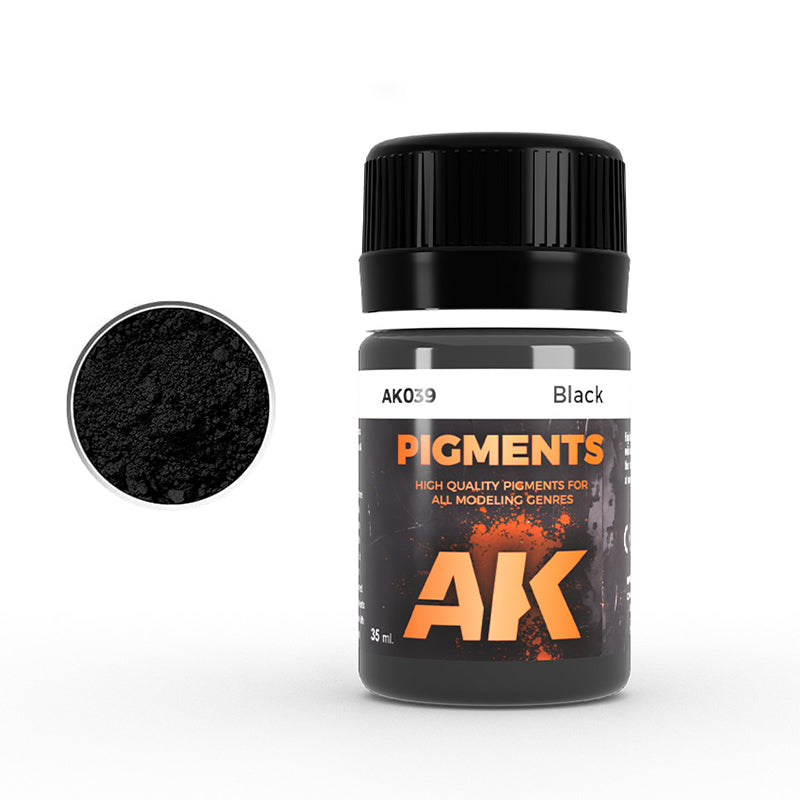 AK Interactive Pigment Black (AK039), Weathering-Pigment, 35 ml
