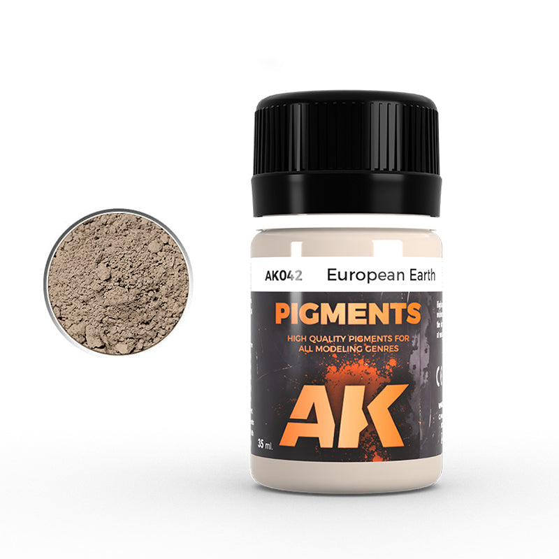 AK Interactive Pigment European Earth (AK042), Weathering-Pigment, 35 ml