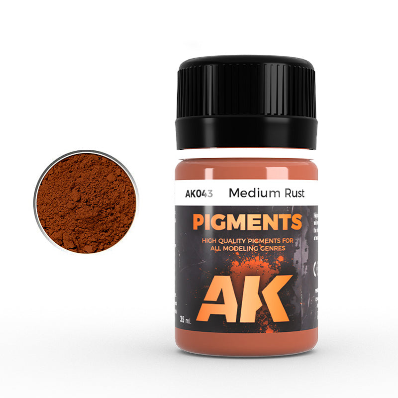 AK Interactive Pigment Medium Rust (AK043), Weathering-Pigment, 35 ml
