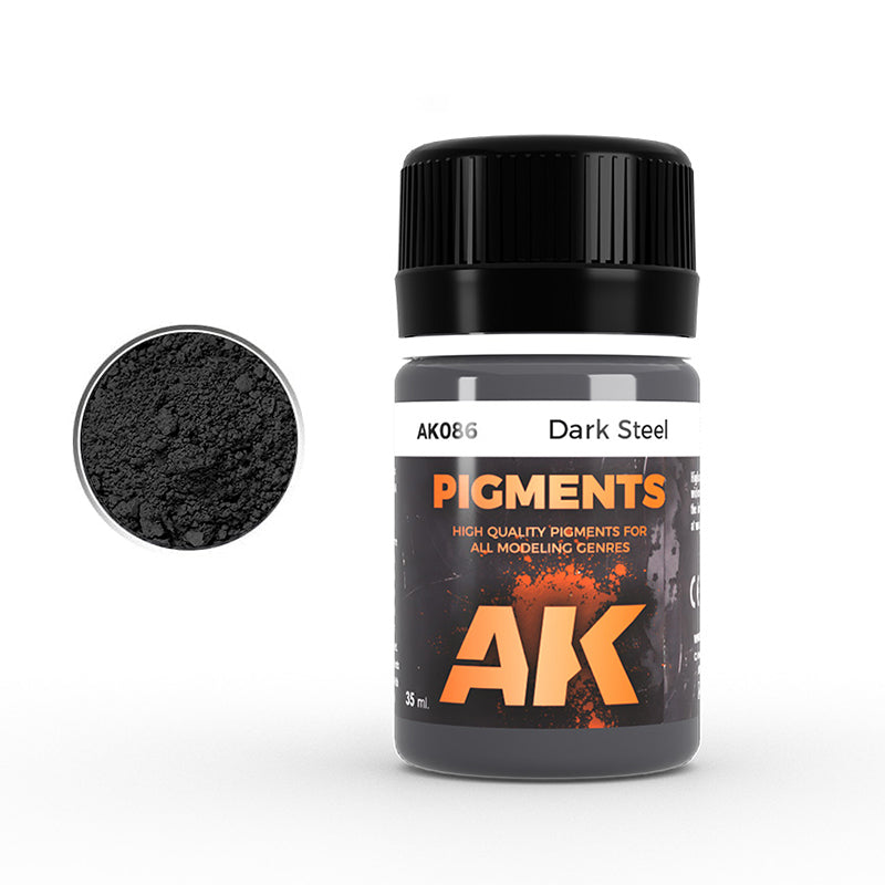 AK Interactive Pigment Dark Steel (AK086), Weathering-Pigment, 35 ml
