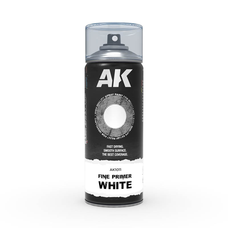 AK Interactive Spray Fine Primer White (AK1011), Spraydose, 400 ml