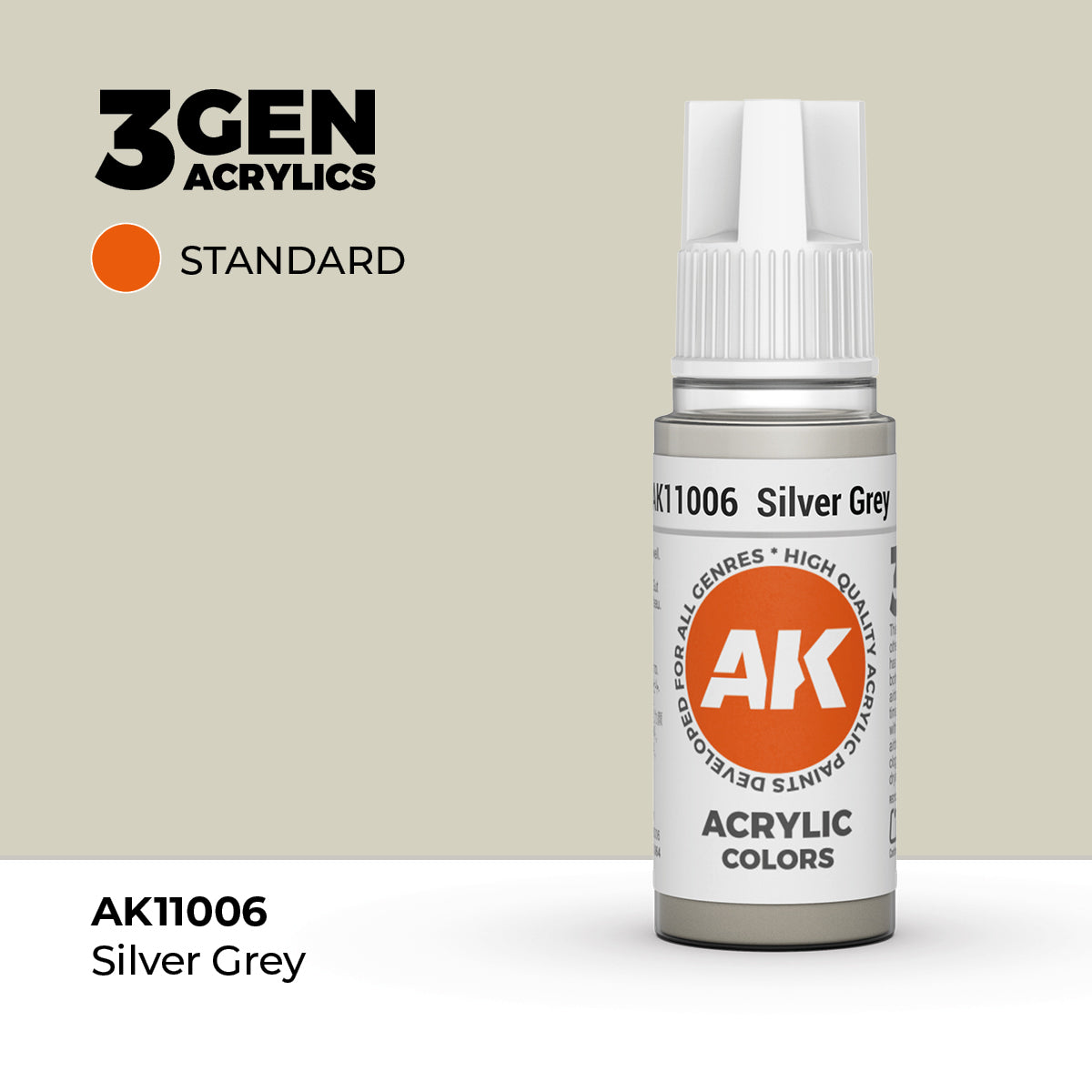 AK Interactive 3G Acrylic Silver Grey (AK11006), 17 ml, Acrylfarbe