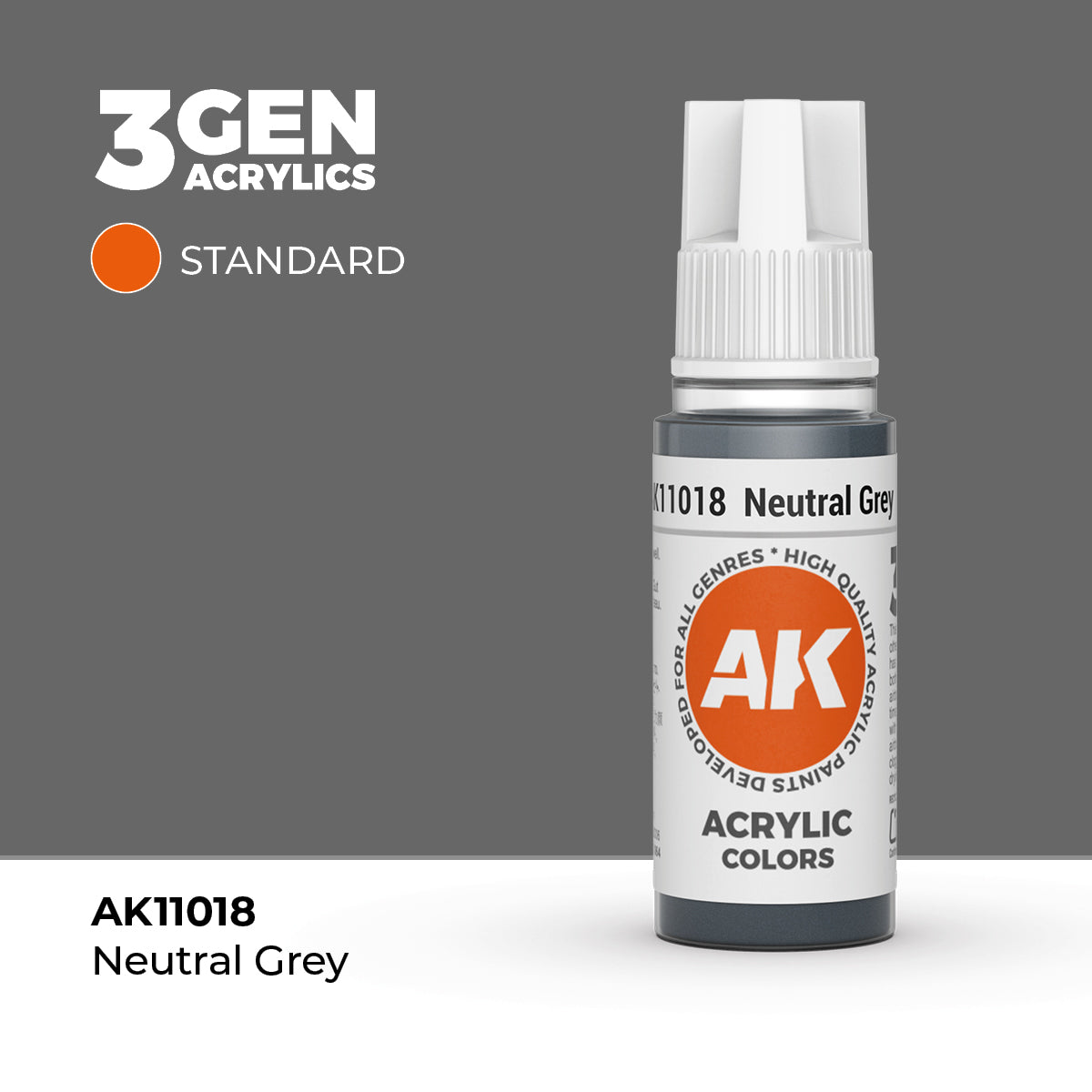 AK Interactive 3G Acrylic Neutral Grey (AK11018), 17 ml, Acrylfarbe