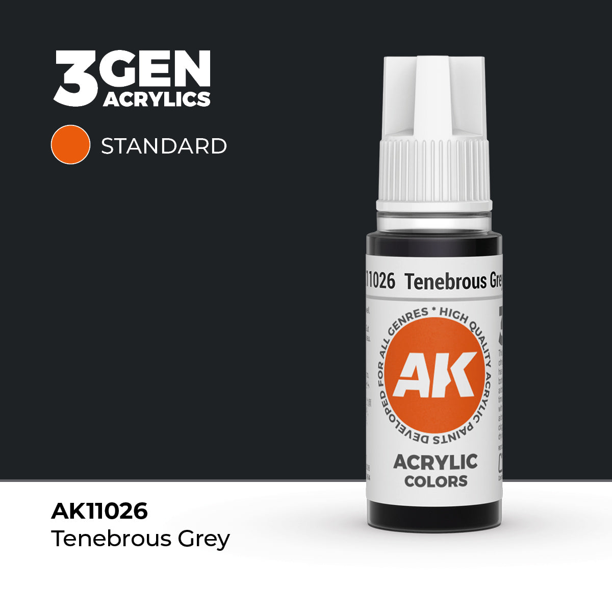 AK Interactive 3G Acrylic Tenebrous Grey (AK11026), 17 ml, Acrylfarbe