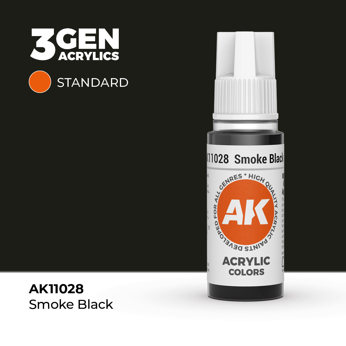 AK Interactive 3G Acrylic Smoke Black (AK11028), 17 ml, Acrylfarbe