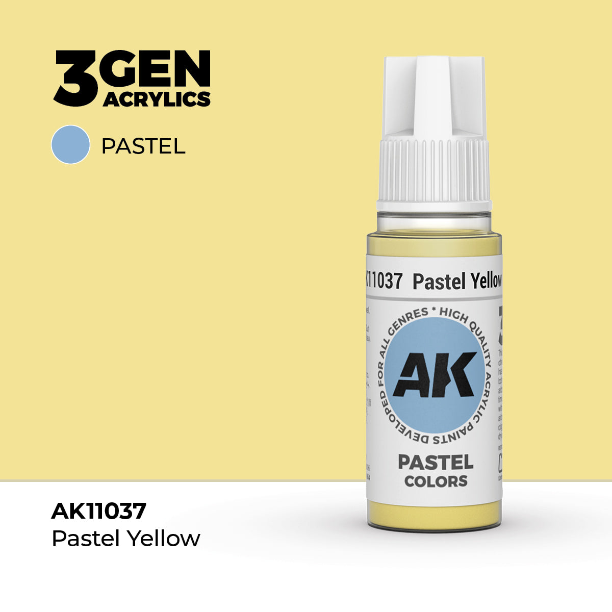 AK Interactive 3G Acrylic Pastel Yellow (AK11037), 17 ml, Acrylfarbe