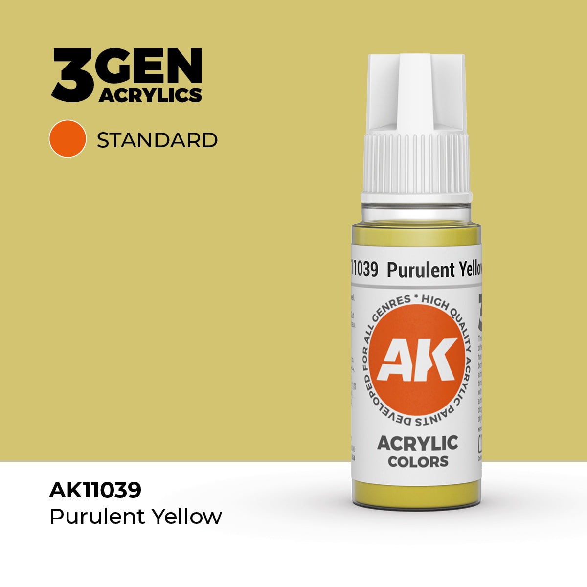 AK Interactive 3G Acrylic Purulent Yellow (AK11039), 17 ml, Acrylfarbe