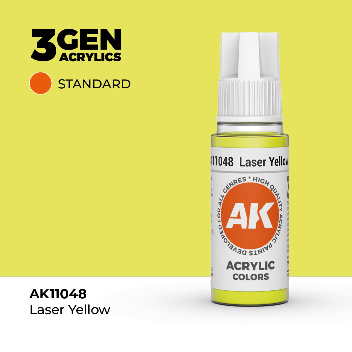 AK Interactive 3G Acrylic Laser Yellow (AK11048), 17 ml, Acrylfarbe