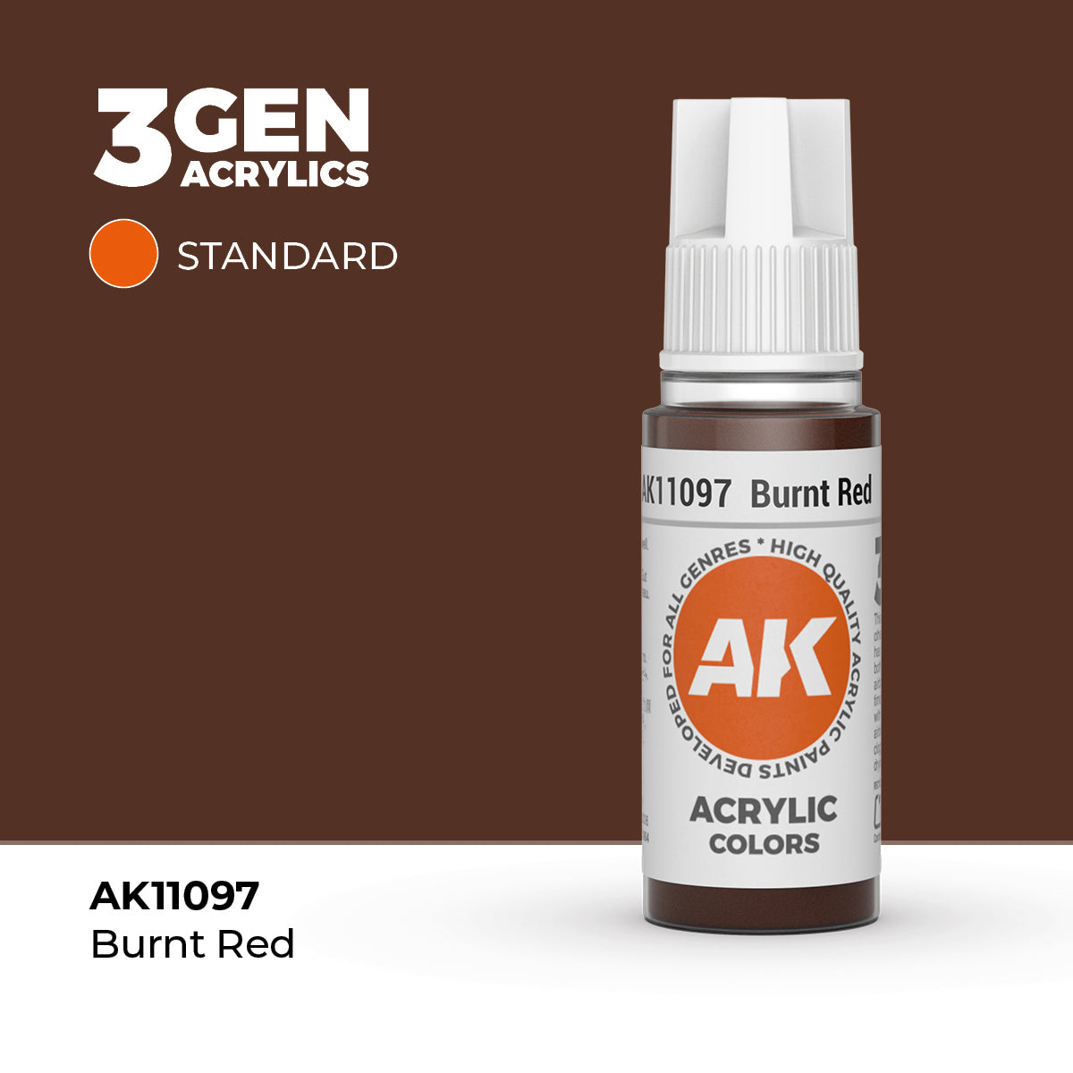 AK Interactive 3G Acrylic Burnt Red (AK11097), 17 ml, Acrylfarbe