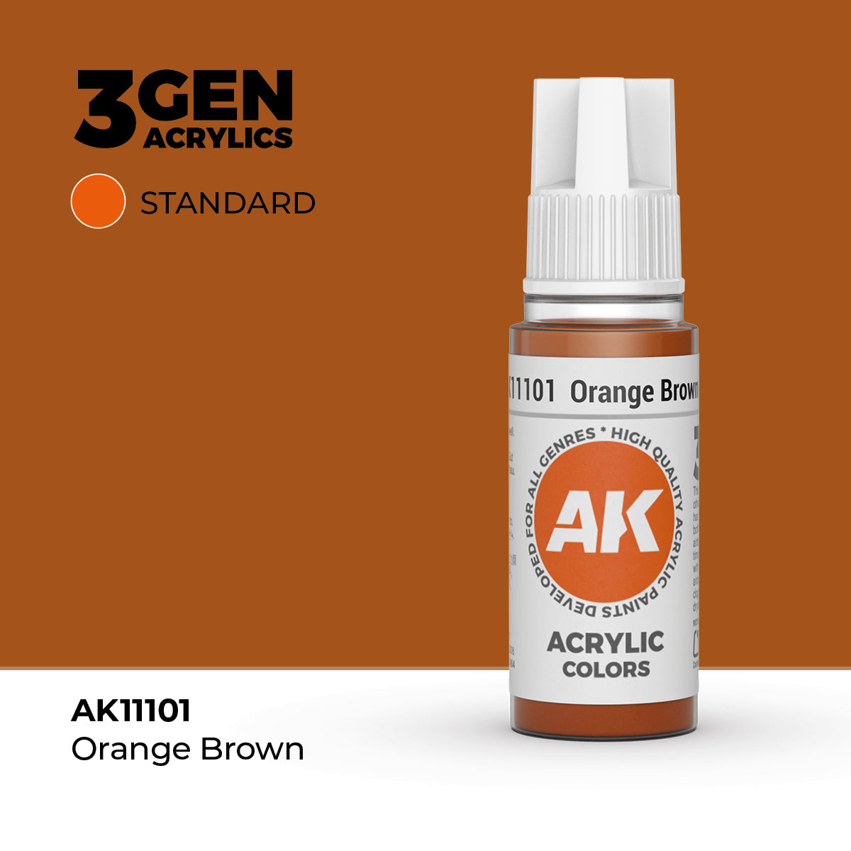 AK Interactive 3G Acrylic Orange Brown (AK11101), 17 ml, Acrylfarbe