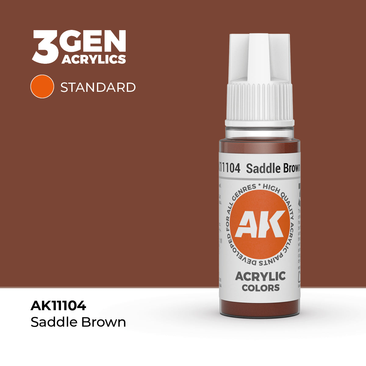 AK Interactive 3G Acrylic Saddle Brown (AK11104), 17 ml, Acrylfarbe