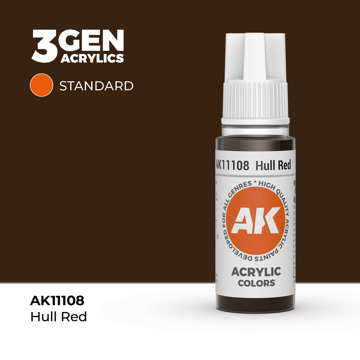 AK Interactive 3G Acrylic Hull Red (AK11108), 17 ml, Acrylfarbe