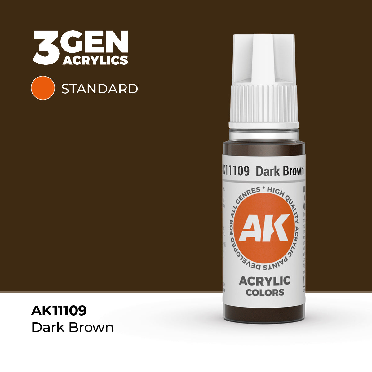 AK Interactive 3G Acrylic Dark Brown (AK11109), 17 ml, Acrylfarbe
