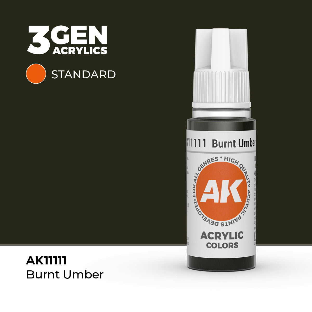 AK Interactive 3G Acrylic Burnt Umber (AK11111), 17 ml, Acrylfarbe