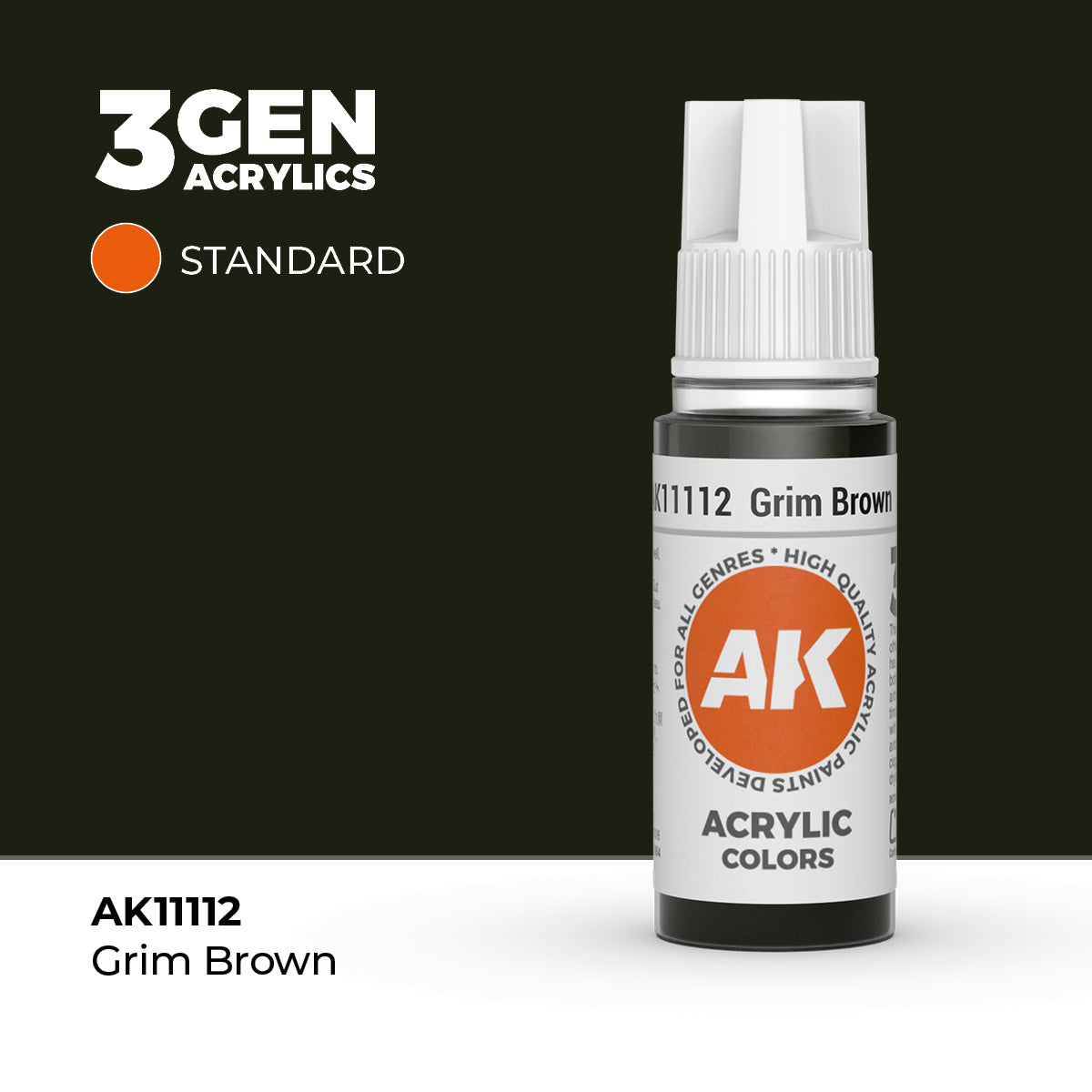 AK Interactive 3G Acrylic Grim Brown (AK11112), 17 ml, Acrylfarbe