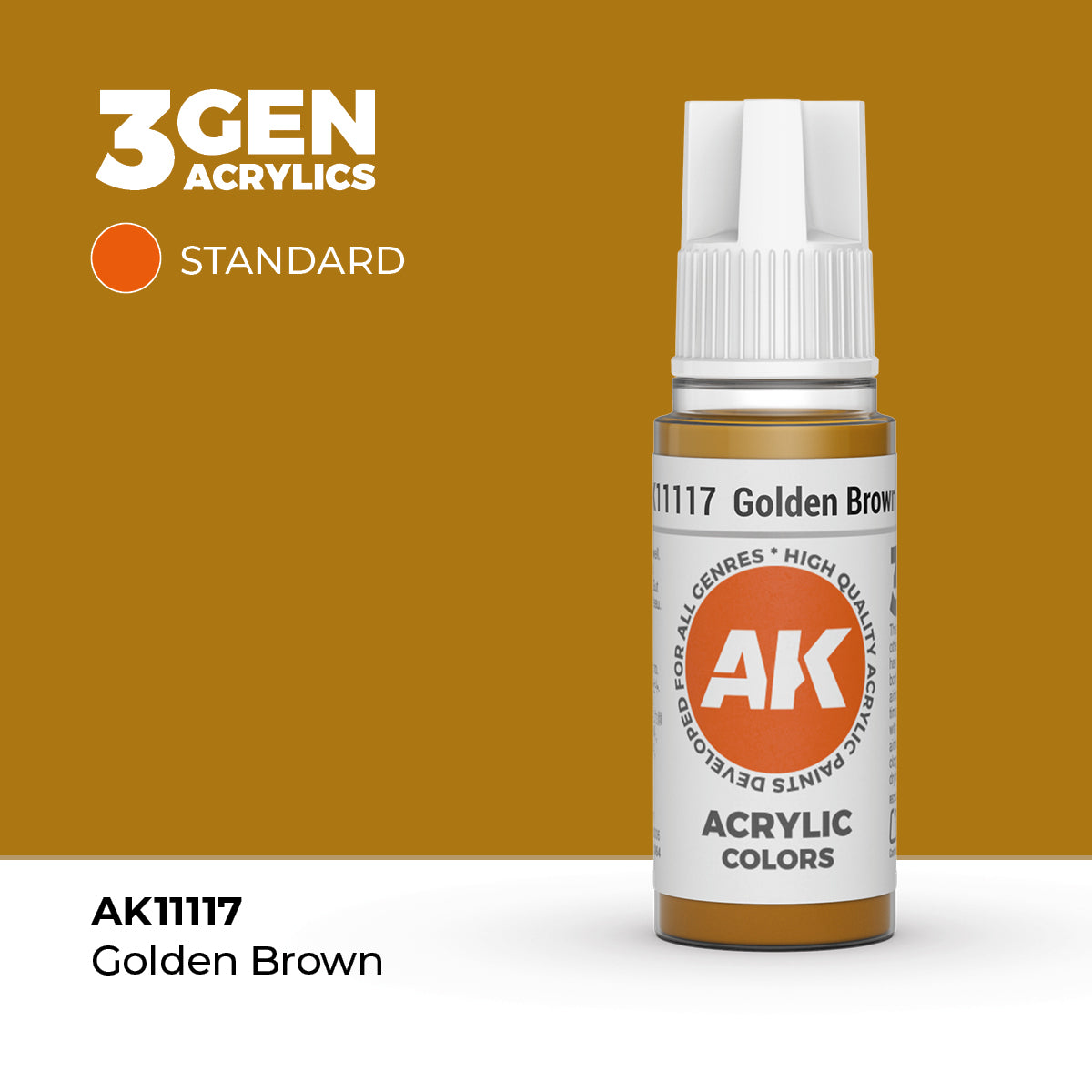 AK Interactive 3G Acrylic Golden Brown (AK11117), 17 ml, Acrylfarbe
