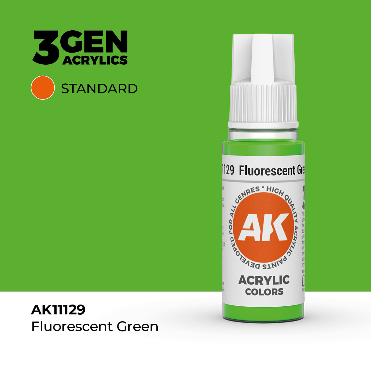 AK Interactive 3G Acrylic Fluorescent Green (AK11129), 17 ml, Acrylfarbe