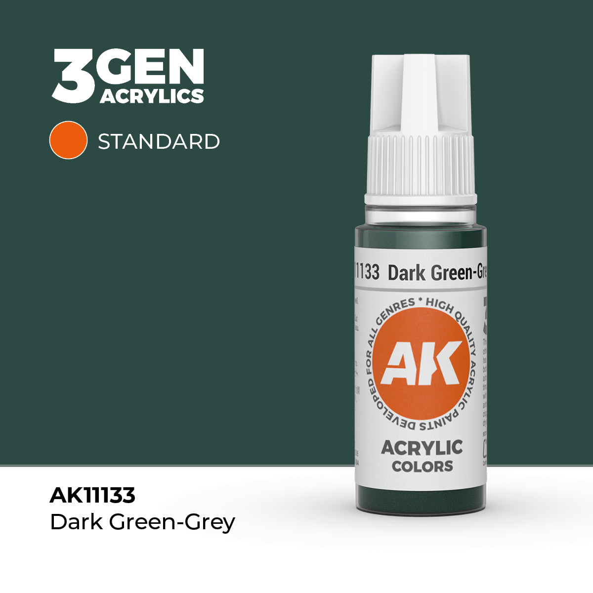 AK Interactive 3G Acrylic Dark Green-Grey (AK11133), 17 ml, Acrylfarbe