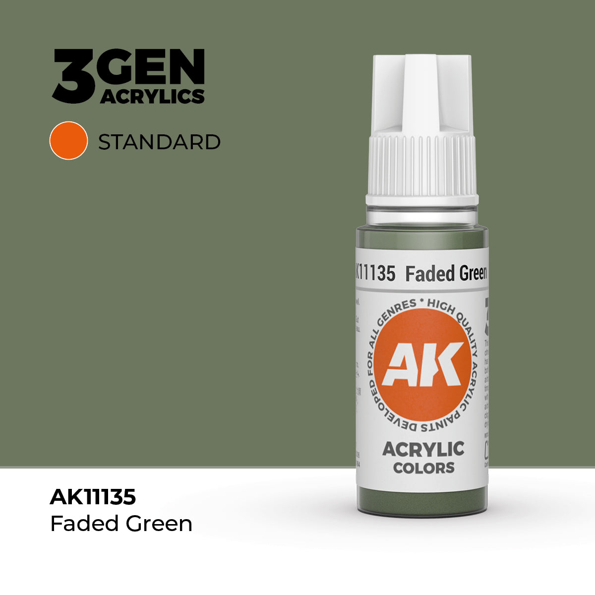 AK Interactive 3G Acrylic Faded Green (AK11135), 17 ml, Acrylfarbe