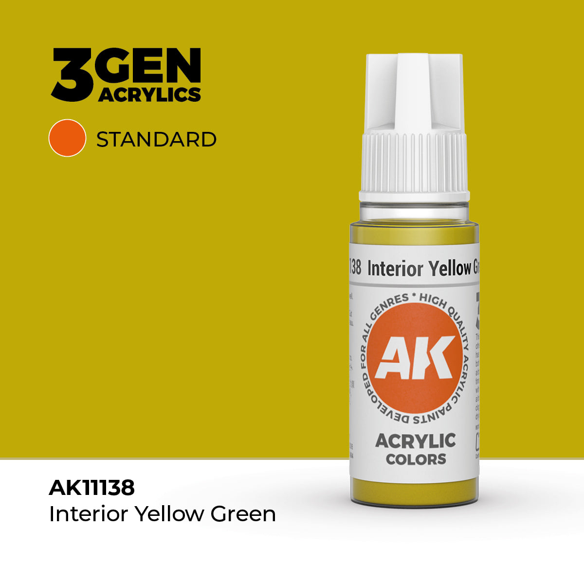 AK Interactive 3G Acrylic Interior Yellow Green (AK11138), 17 ml, Acrylfarbe