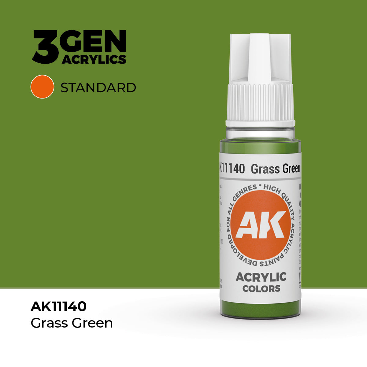 AK Interactive 3G Acrylic Grass Green (AK11140), 17 ml, Acrylfarbe
