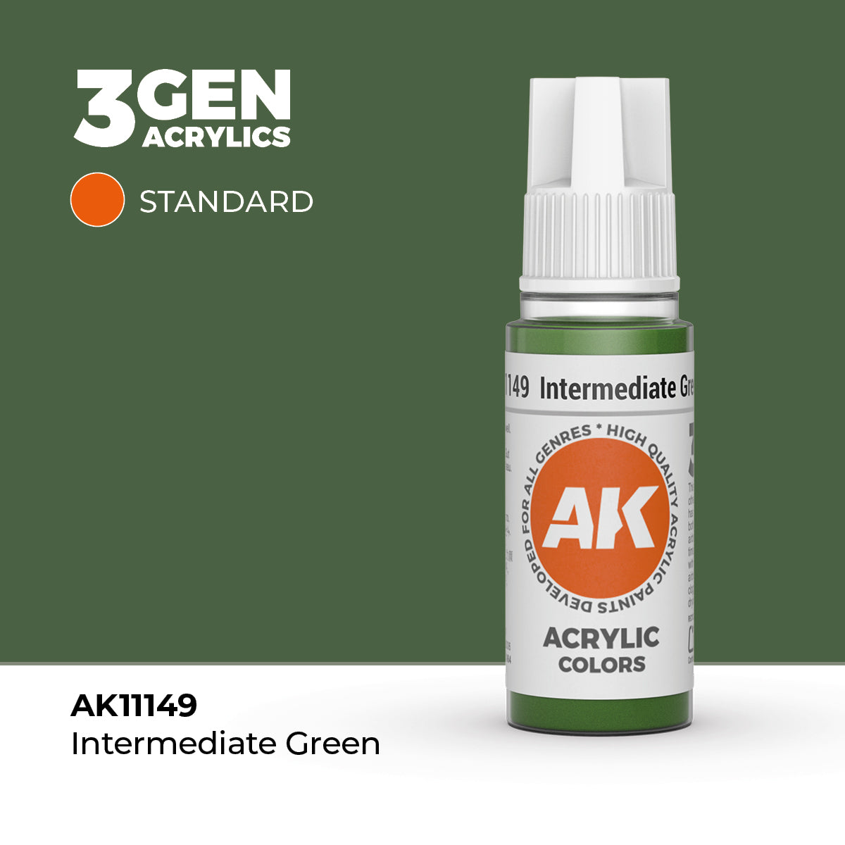 AK Interactive 3G Acrylic Intermediate Green (AK11149), 17 ml, Acrylfarbe