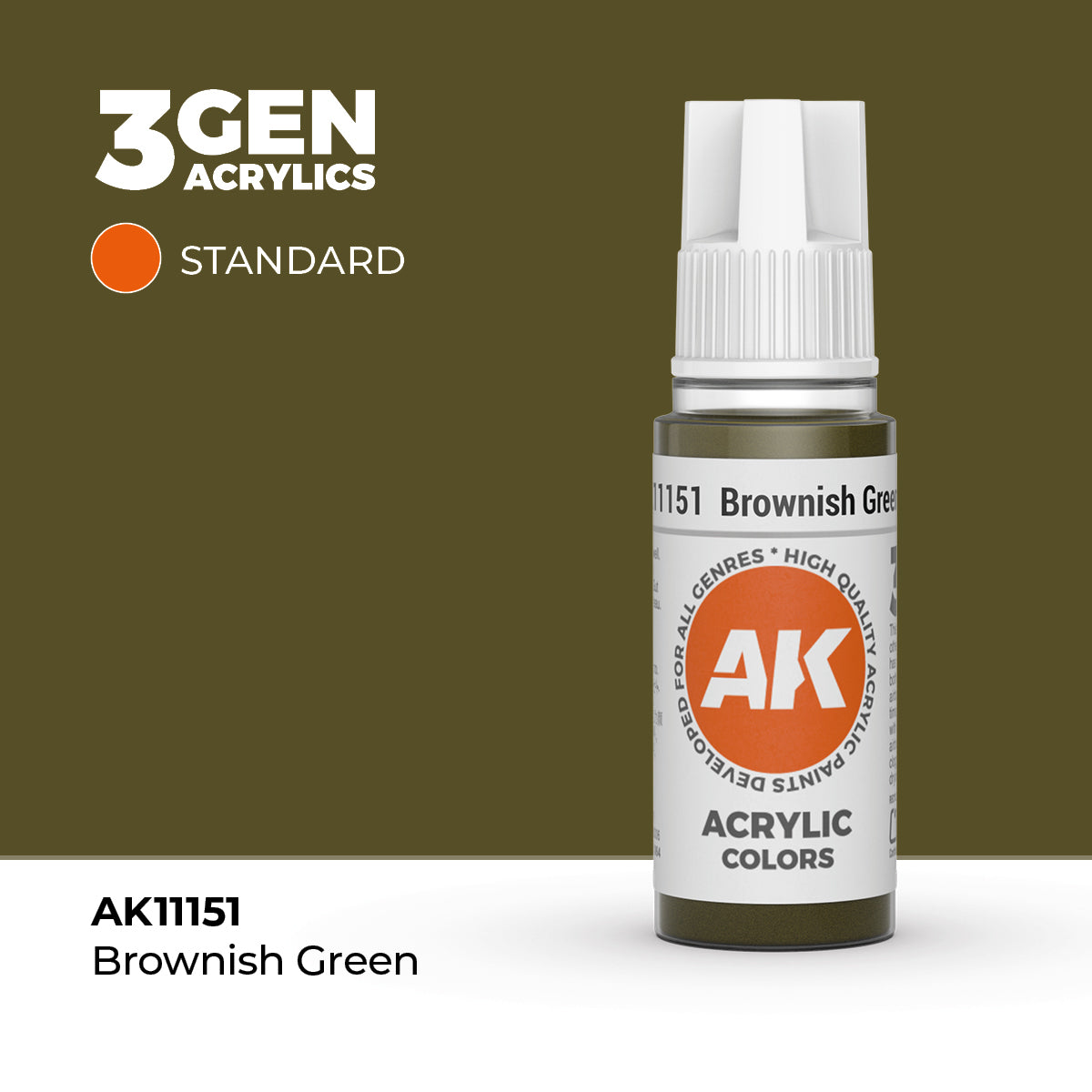 AK Interactive 3G Acrylic Brownish Green (AK11151), 17 ml, Acrylfarbe