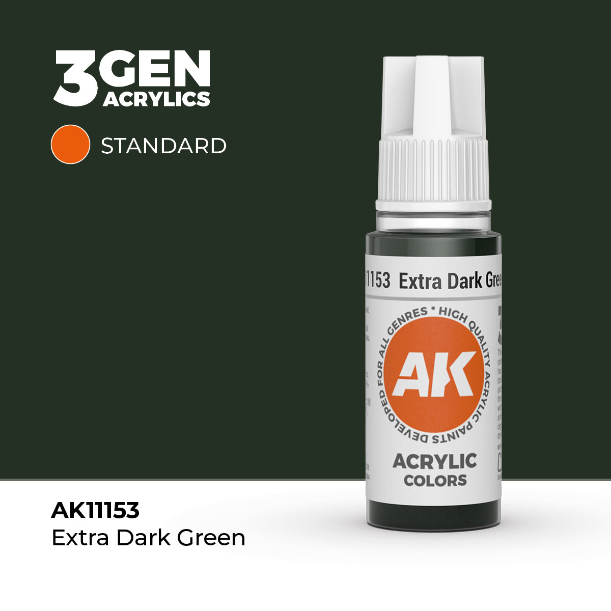 AK Interactive 3G Acrylic Extra Dark Green (AK11153), 17 ml, Acrylfarbe