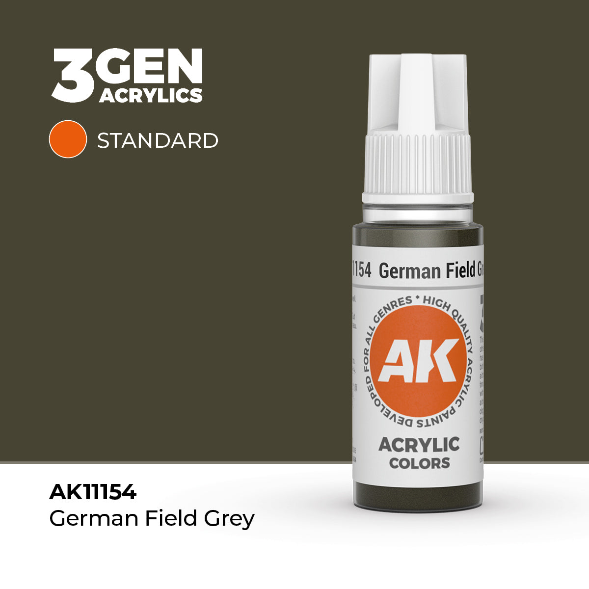 AK Interactive 3G Acrylic German Field Grey (AK11154), 17 ml, Acrylfarbe
