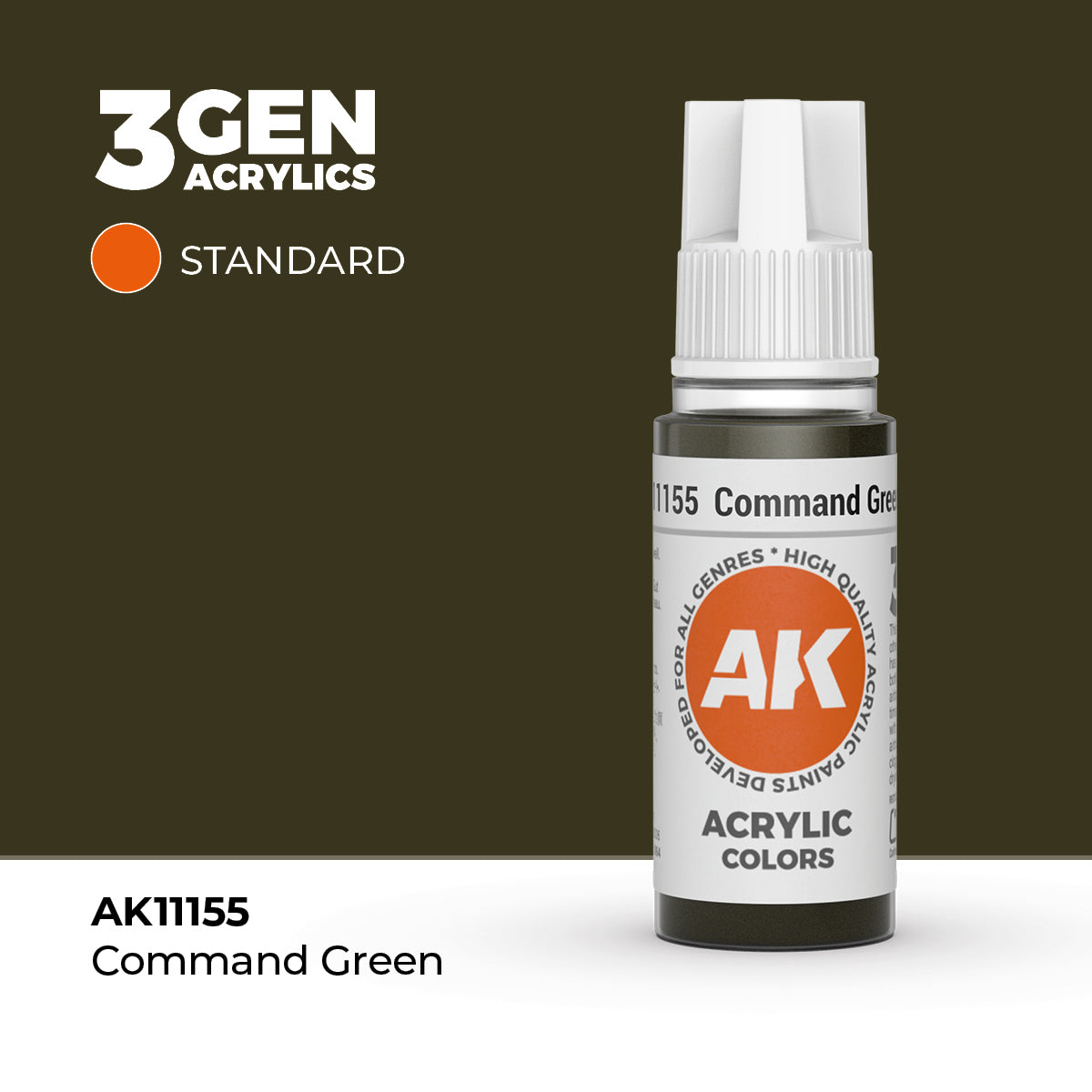 AK Interactive 3G Acrylic Command Green (AK11155), 17 ml, Acrylfarbe