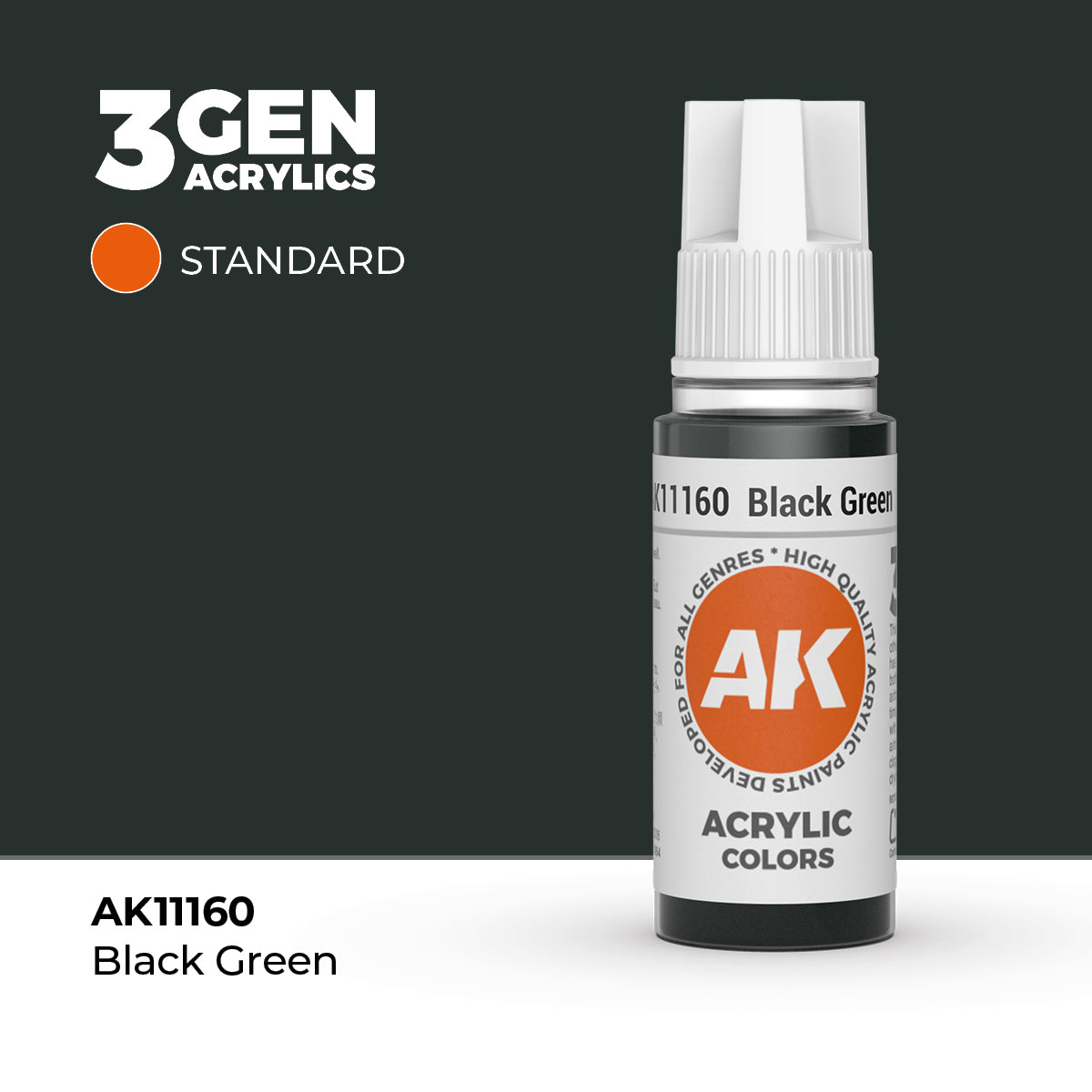 AK Interactive 3G Acrylic Black Green (AK11160), 17 ml, Acrylfarbe