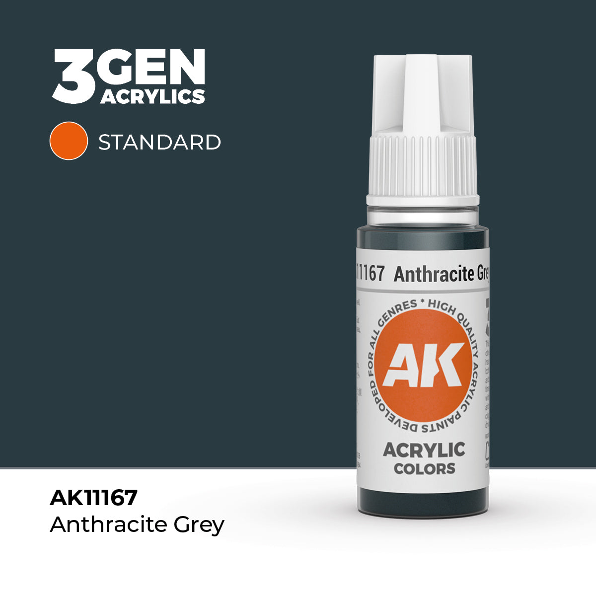 AK Interactive 3G Acrylic Anthracite Grey (AK11167), 17 ml, Acrylfarbe