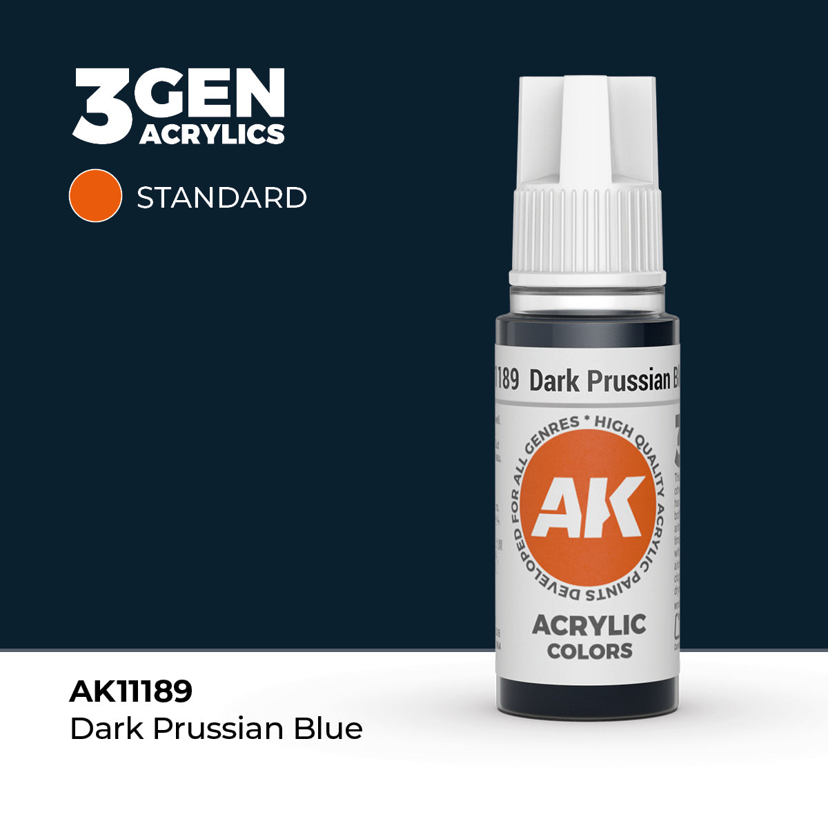 AK Interactive 3G Acrylic Dark Prussian Blue (AK11189), 17 ml, Acrylfarbe