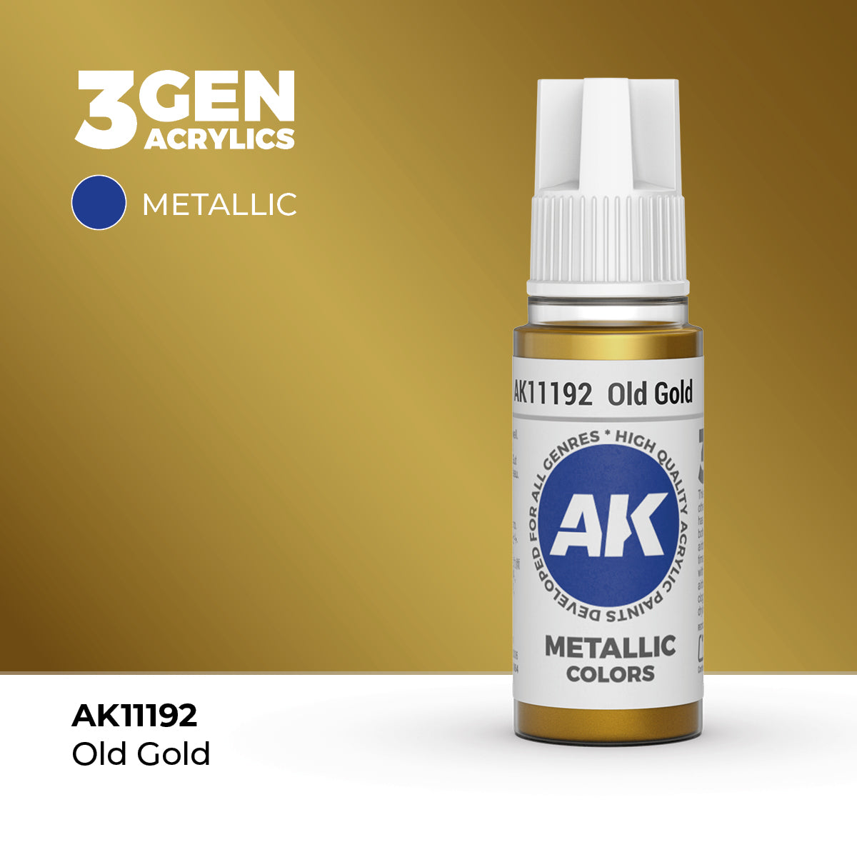AK Interactive 3G Acrylic Metallic Old Gold (AK11192), 17 ml, Acrylfarbe