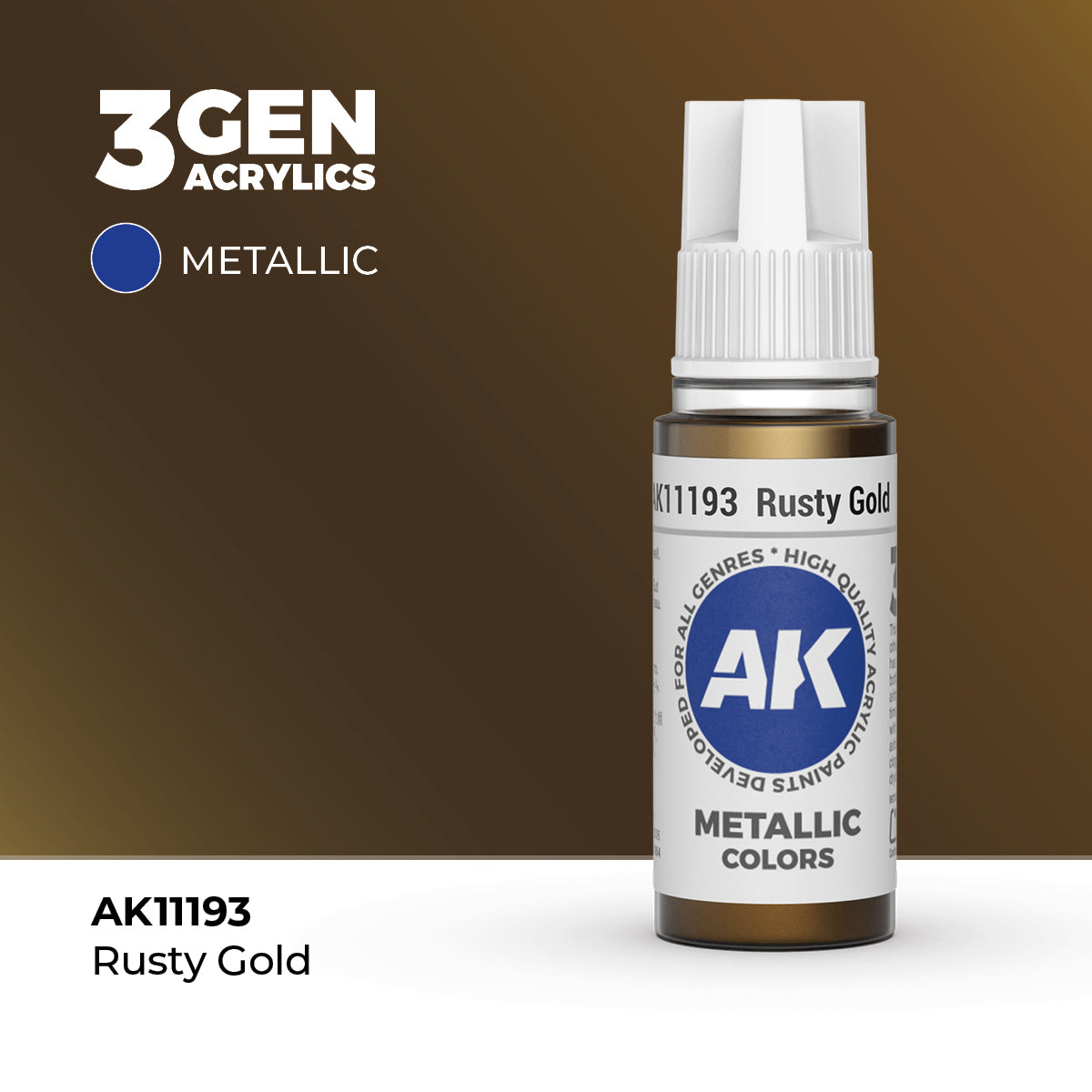 AK Interactive 3G Acrylic Metallic Rusty Gold (AK11193), 17 ml, Acrylfarbe
