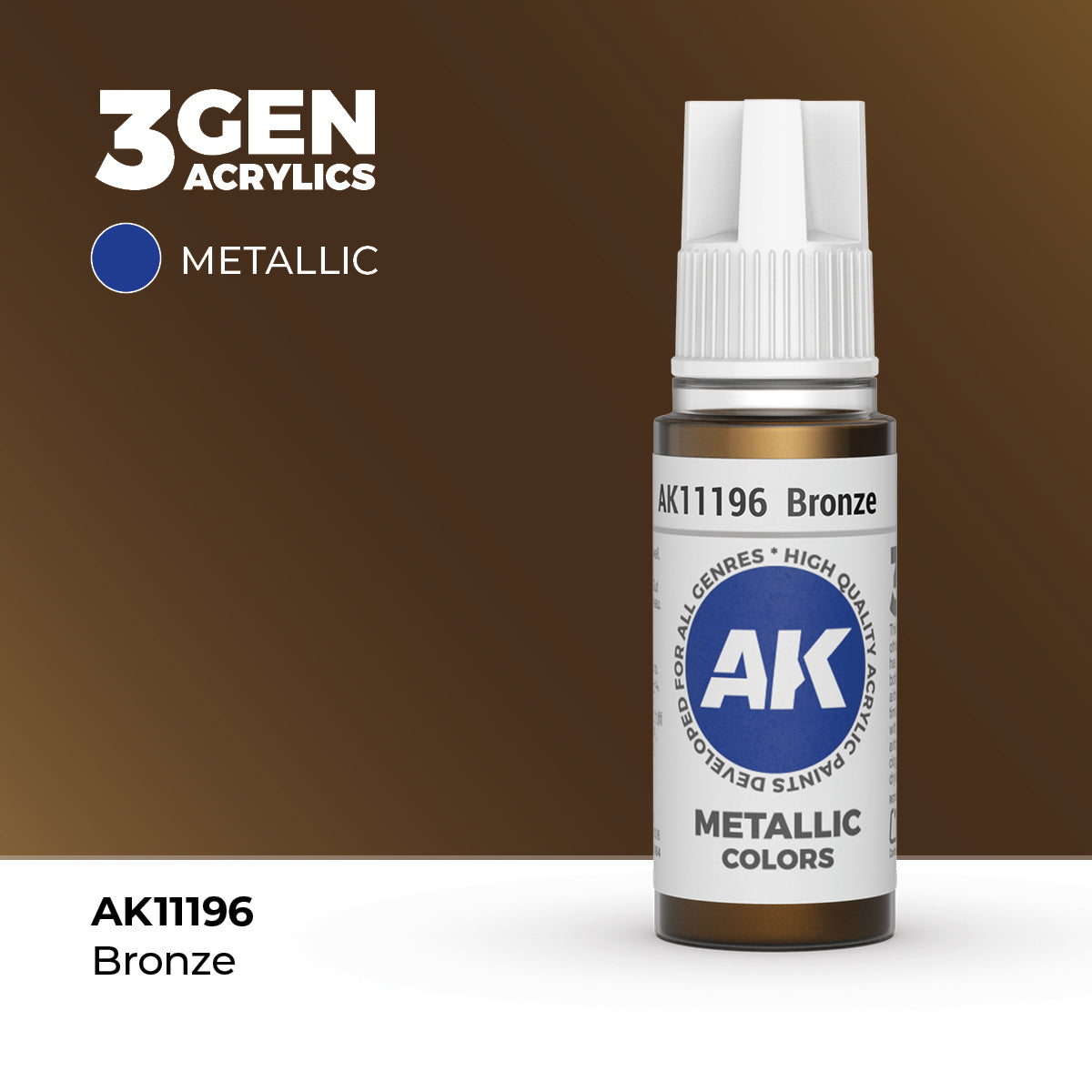 AK Interactive 3G Acrylic Metallic Bronze (AK11196), 17 ml, Acrylfarbe