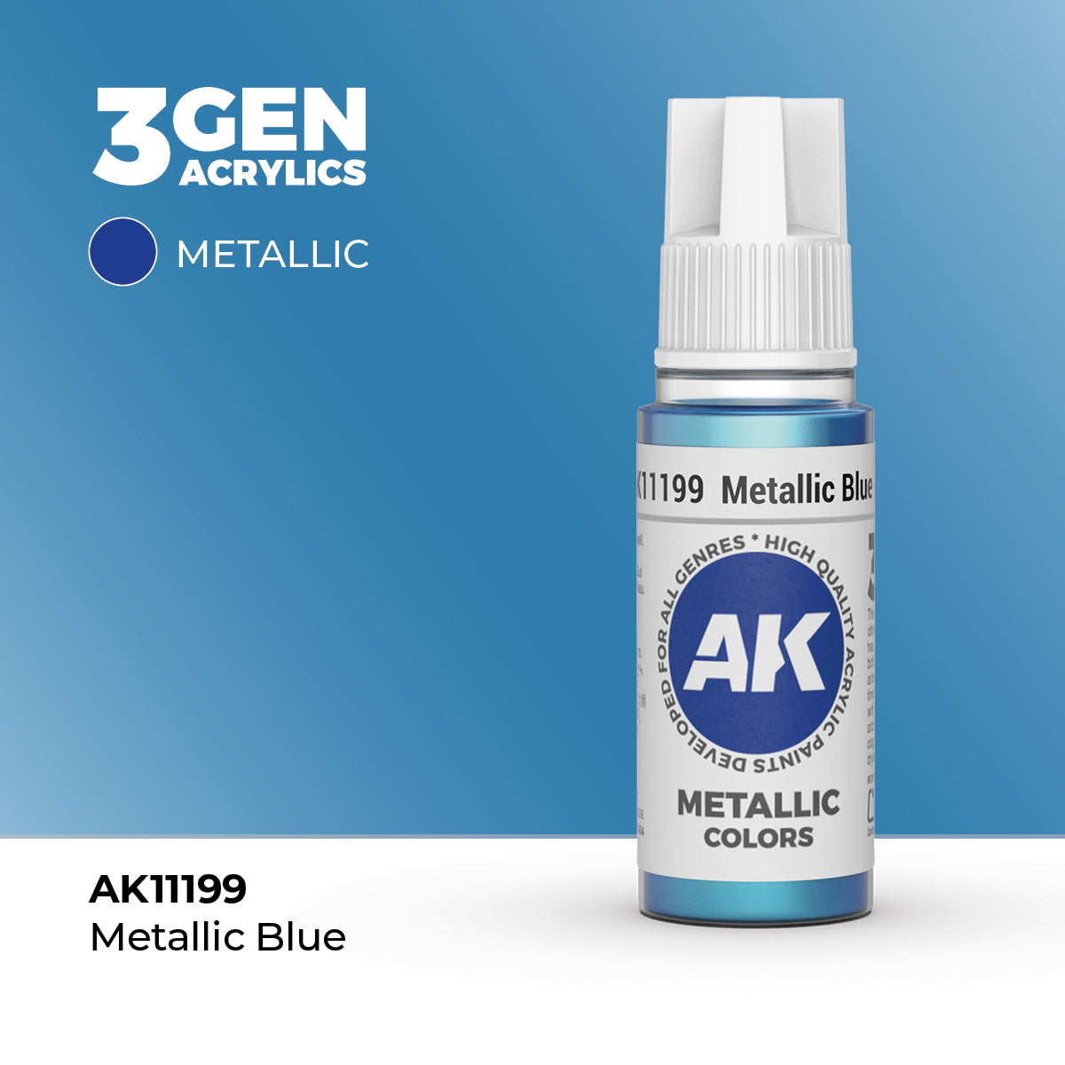 AK Interactive 3G Acrylic Metallic Metallic Blue (AK11199), 17 ml, Acrylfarbe